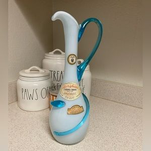 Borghini Lacrima Christi Italian Blown Glass Wine Decanter Art Glass Barware